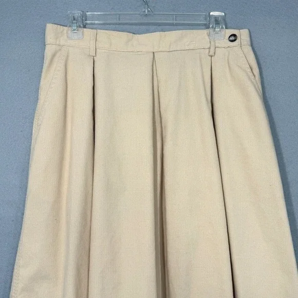 VTG Calvin Klein Women Pleated Corduroy Midi Skirt Size 14 Americana Y2K Preppy - Picture 3 of 7